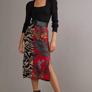 Contrast sweater midi skirt